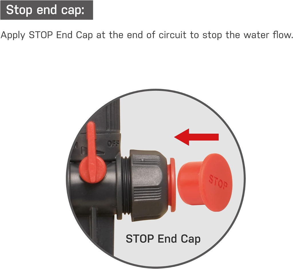 Eden DIY Garden Hose and Faucet Connector - 10-Piece Set (Model#99910), Red, Black