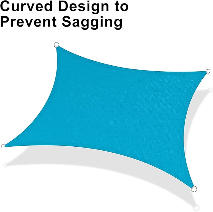 LOVE STORY Custom Size 6'x12' Turquoise Blue Sun Shade Sail Rectangle UV Block - Image 6