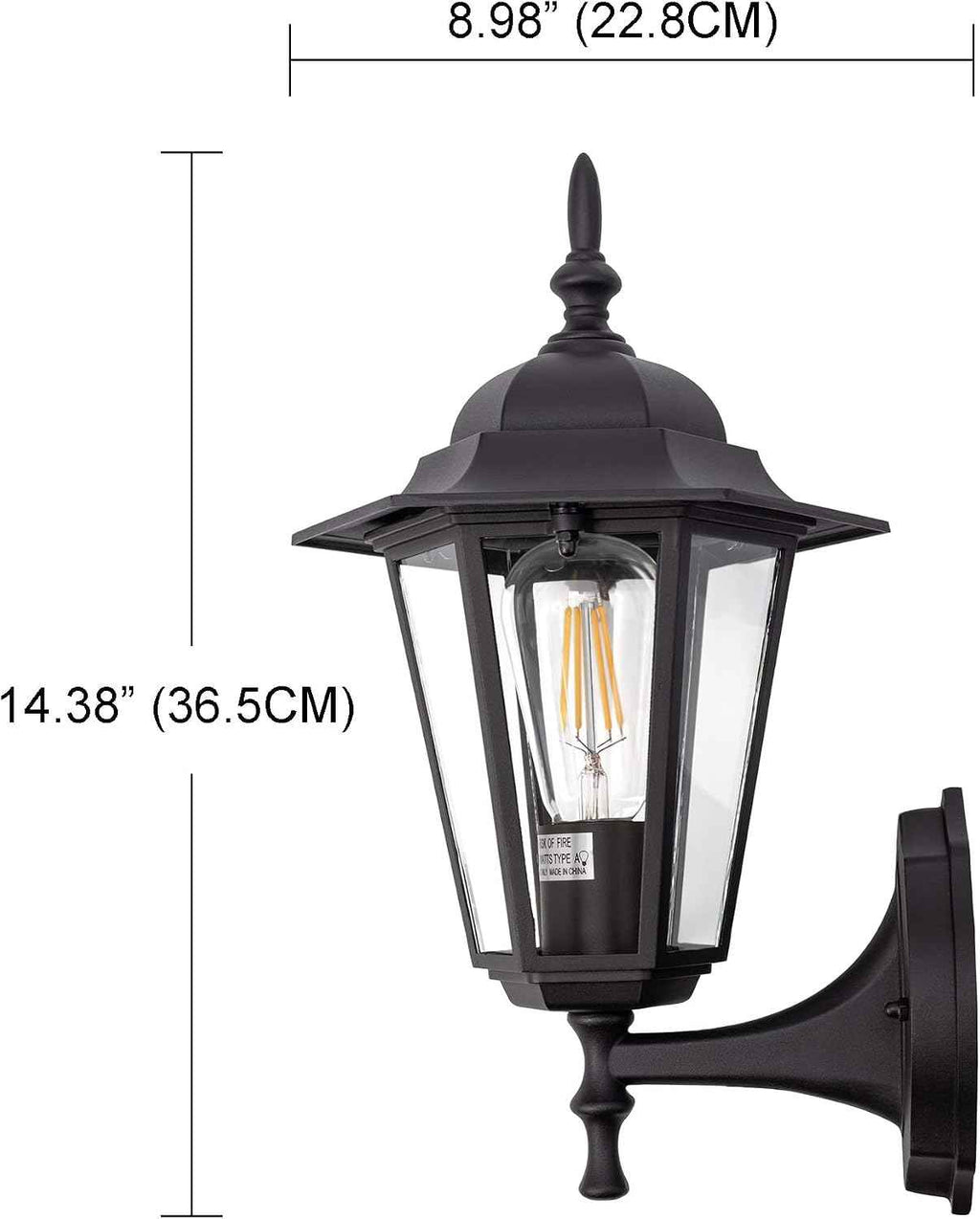 GRUENLICH Outdoor Wall Light Fixture, Antirust Aluminum Glass, Black 1 Pack | Exterior Porch Light Wall Sconce Lantern for House Patio Garage, Waterproof Rustproof, E26 Socket 60W Max