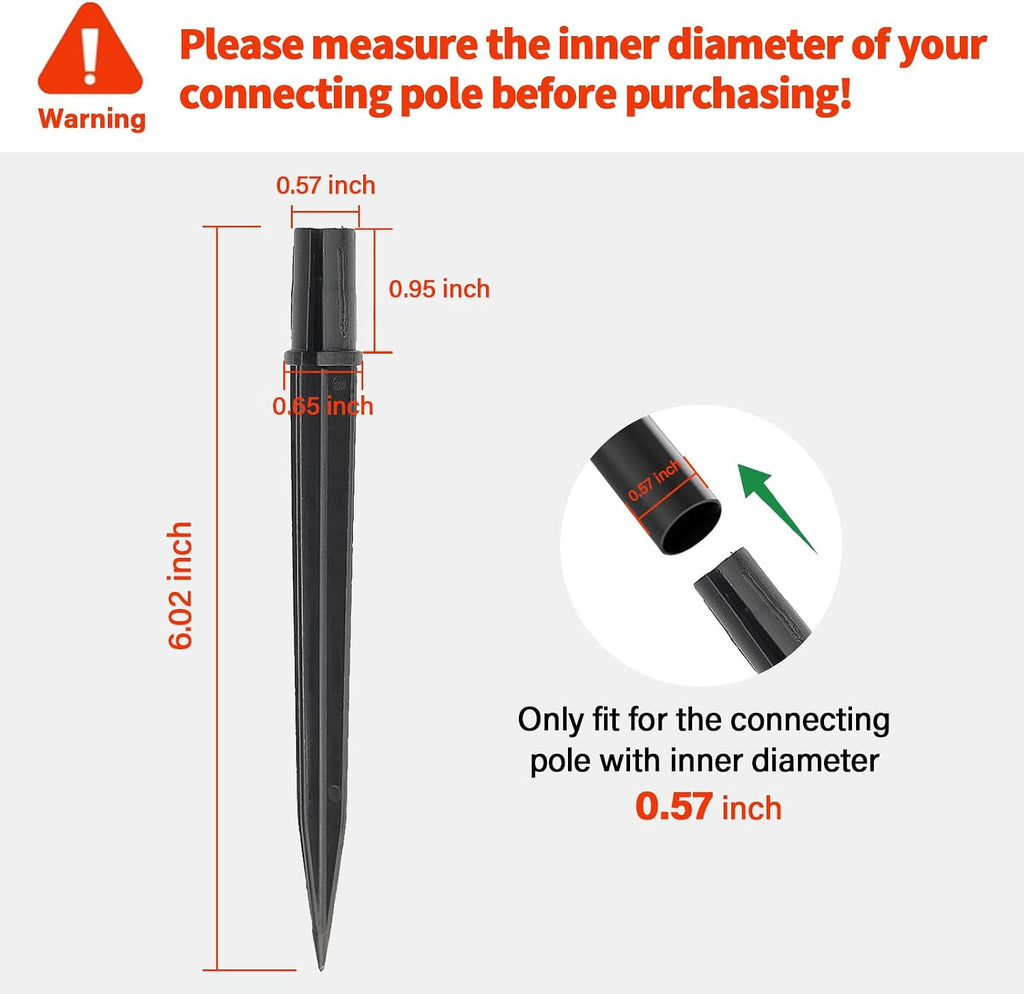 8 Pcs Solar Light Stakes Replacement (Fit for Inner Diameter 0.6inch),Reinforced Ground Spikes,ABS Plastic Lights Stakes, Ideal for Solar Pathway Lights Garden Torch Lights,Christmas Lights