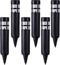 SUNWIND Solar Garden Lights Outdoor LED Bollard Solar Powered Path Lighting for Patio Pathway Backyard Lawn Landscaping (Black-6 Pack)