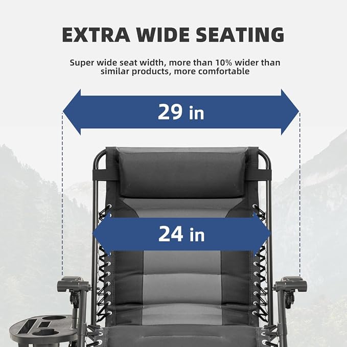Zero Gravity Chair Set of 4 Oversized Padded Recliner - Image 4