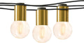 Brightech Glow LED String Lights - 26 Ft Commercial Grade Patio Lights with Brass Accents - Outdoor Waterproof Globe String Light for Backyard, Garden