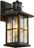 FLEDAVID Motion Sensor Porch Light Black Dusk to Dawn Outdoor Wall Lantern | Exterior Sconce Lighting Fixtures Modern Outside Wall Mount Coach Lamp for House Garage Patio Front Door