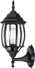 16.8 Inch Outdoor Porch Light - Black Outside Light for House, Metal and Glass Exterior Wall Sconce, Waterproof Wall Mount Outdoor Lantern for Garage,Front Door,Balcony,E26 Base