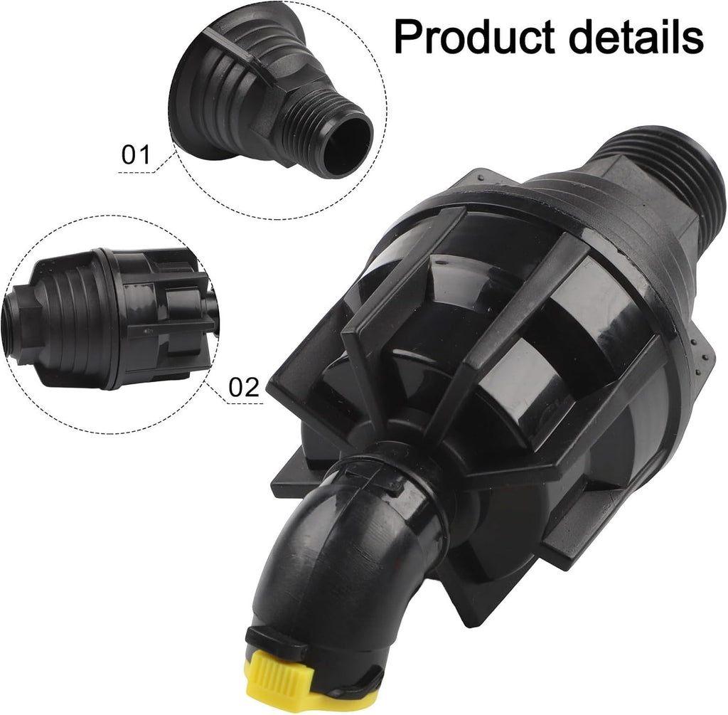 360 Degree Rotating Lawn Sprinkler, Automatic Garden Irrigation Nozzle with Adjustable 180-360° Spray Range, Uniform Water Distribution for Farm Orchard Nursery, Yellow, DN15 Interface(nozzle)