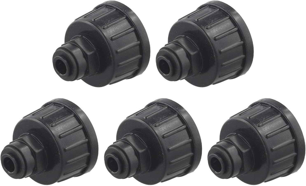 5 Pack Irrigation Connectors Atomization Joint Garden Watering System Adjustable Spray Fittings Black and White 5PC Set(Black)