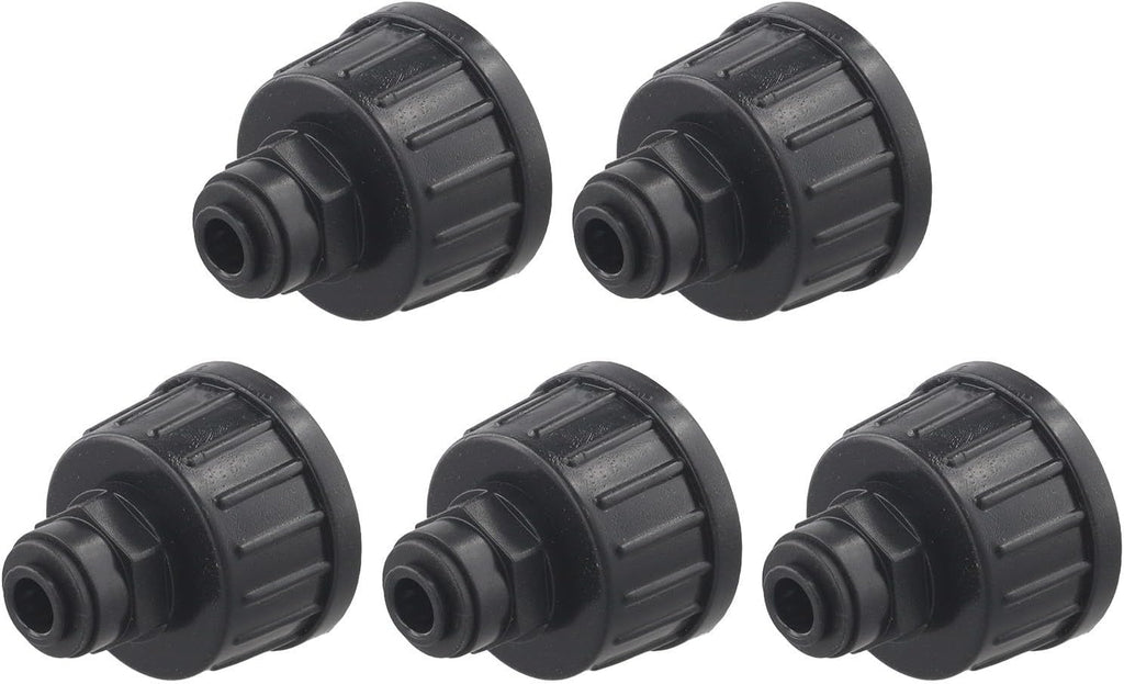 5 Pack Irrigation Connectors Atomization Joint Garden Watering System Adjustable Spray Fittings Black and White 5PC Set(Black)
