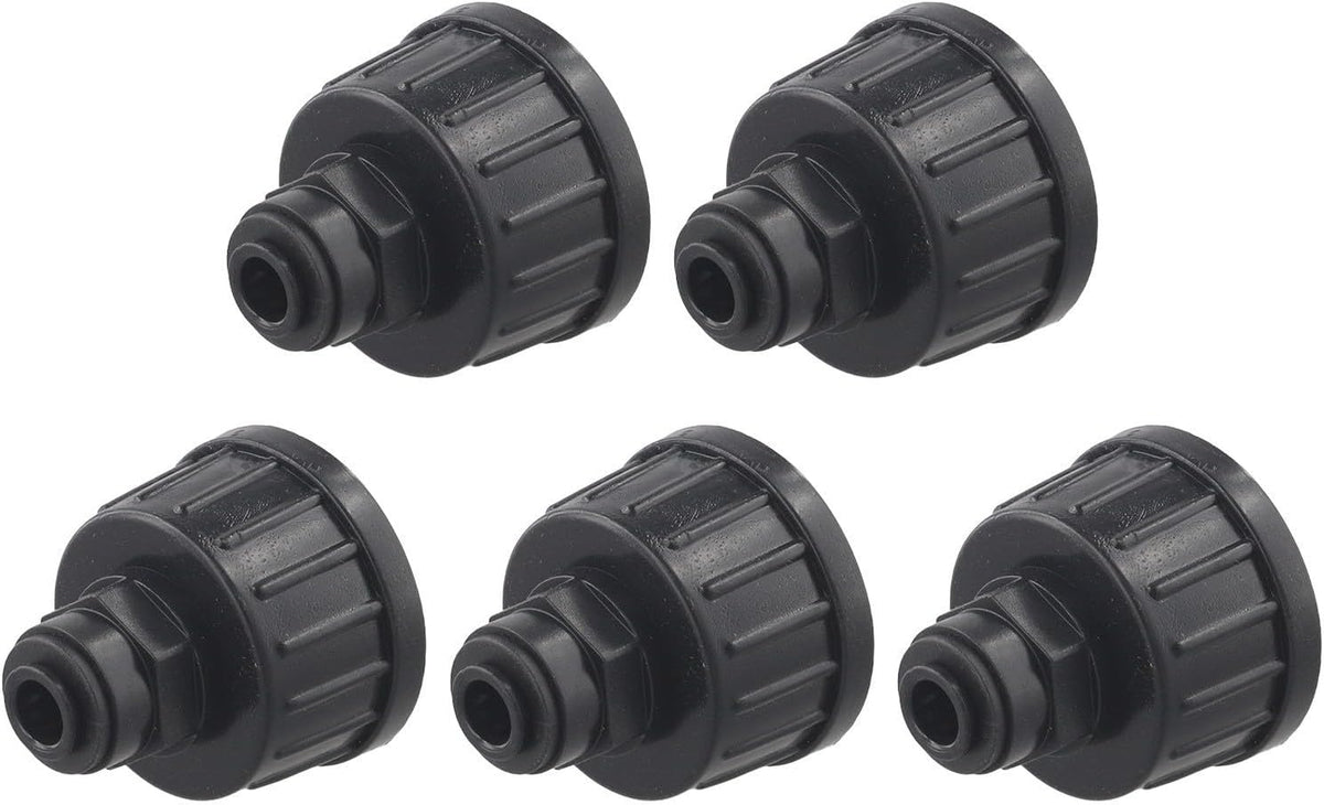 5 Pack Irrigation Connectors Atomization Joint Garden Watering System Adjustable Spray Fittings Black and White 5PC Set(Black)