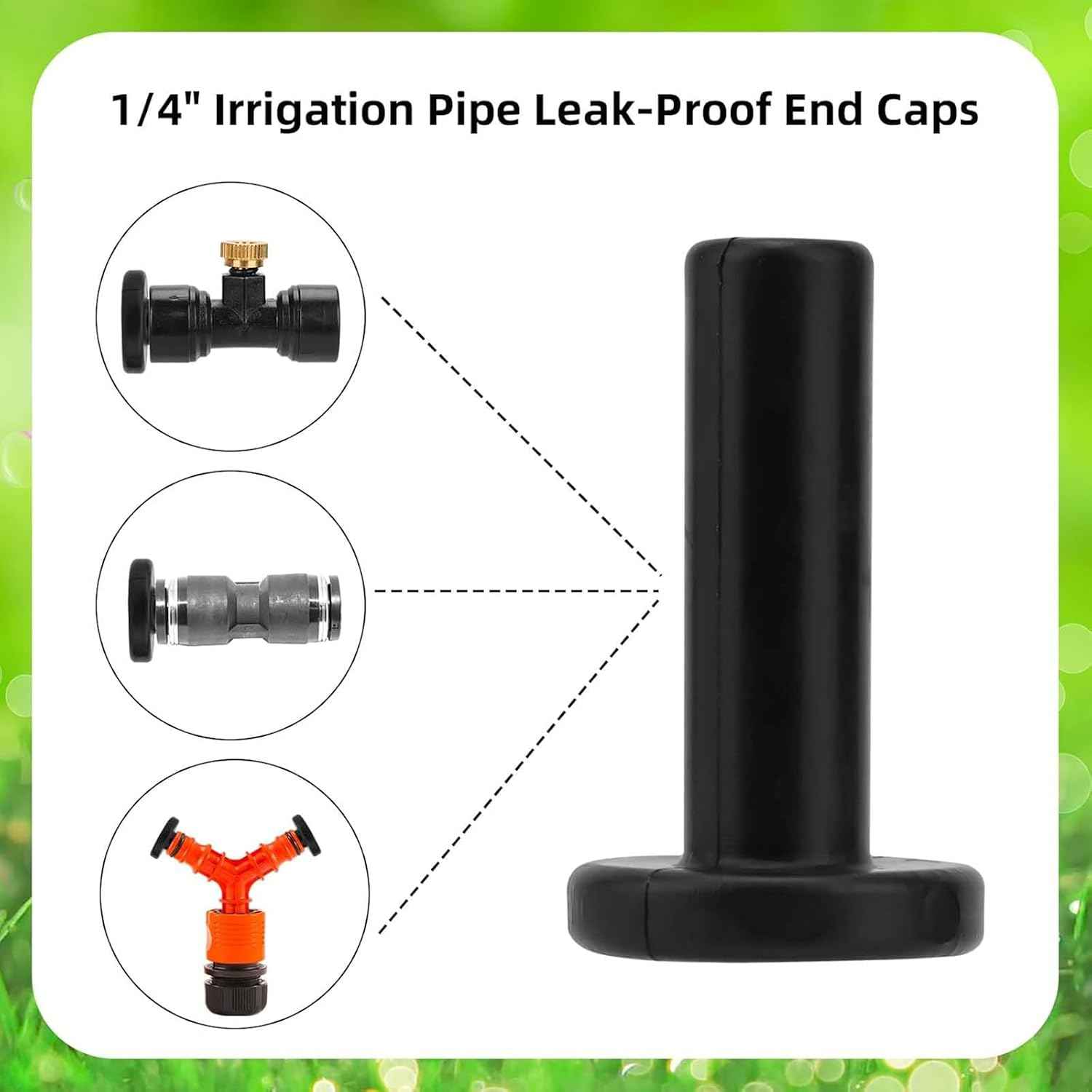 100pcs Garden Watering Sprinkler Nozzles Heavy Type Rubber Irrigation Connector Fittings with Quickly Connects Flexible Garden Watering Accessories