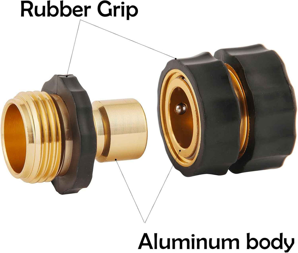 BILAL 6 Set Quick Connect Hose Fittings for Garden Hose Quick Connector | 3/4 Inch GHT Male and Female Attachment Quick Release Water Hose Adapter with Gasket