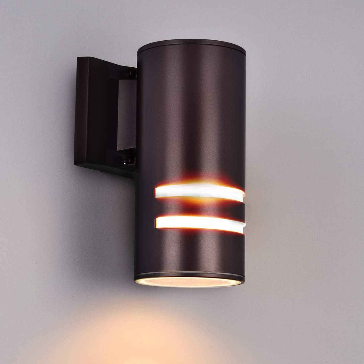 rosykite Brown Outdoor Wall Sconce, Modern Patio Exterior Light Fixture | Up Down Wall Mounted Sconce, ETL Listed Modern Outdoor Lighting for Front Door, Garage, Backyard and Porch Applications