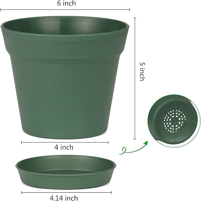 homenote Plant Pots, 15 Pack 6 inch Flower Pots - Image 5