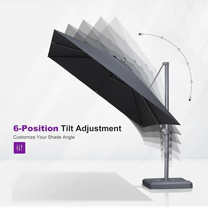 PURPLE LEAF 9 FT Cantilever Patio Umbrella - Image 7