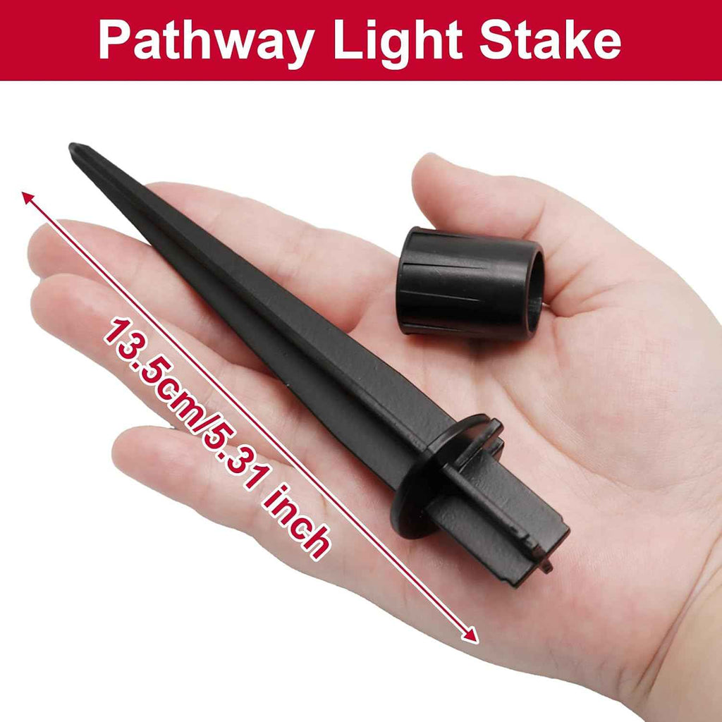 Biaungdo Metal Solar Light Replacement Stakes, 5.3 Inch, Black, 8 Pack | Metal Stakes, Outdoor Ground Stake, For Yard Landscape Garden Pathway Patio, Lamps Pole