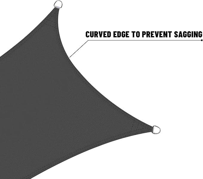 LOVE STORY Right Triangle 9'x18'x20.1' Waterproof Sun Shade Sail Canopy UV Block - Image 8