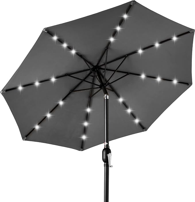 Best Choice Products 10ft Solar Polyester LED Lighted Patio Umbrella w/Tilt by BestChoiceProducts