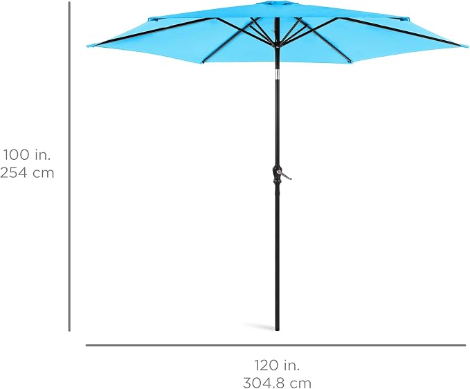 Best Choice Products 10ft Outdoor Table Compatible Steel Polyester Market Patio - Image 7