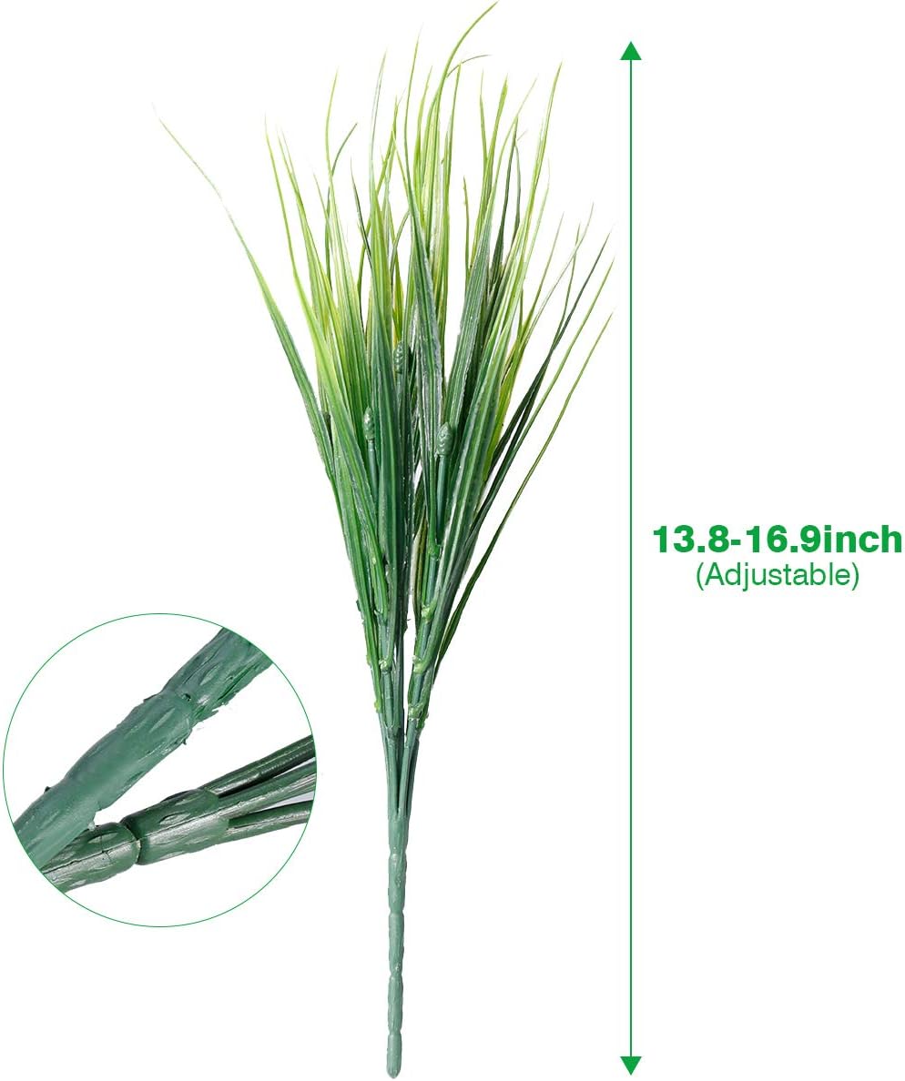 JEMONG 30 Bundles Artificial Grasses Outdoor UV Resistant Fake Grasses No Fade Faux Plastic Plants Garden Porch Window Box Decorating…