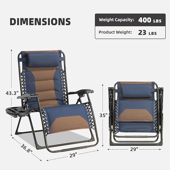 Zero Gravity Chair Oversized Padded Recliner - Image 3