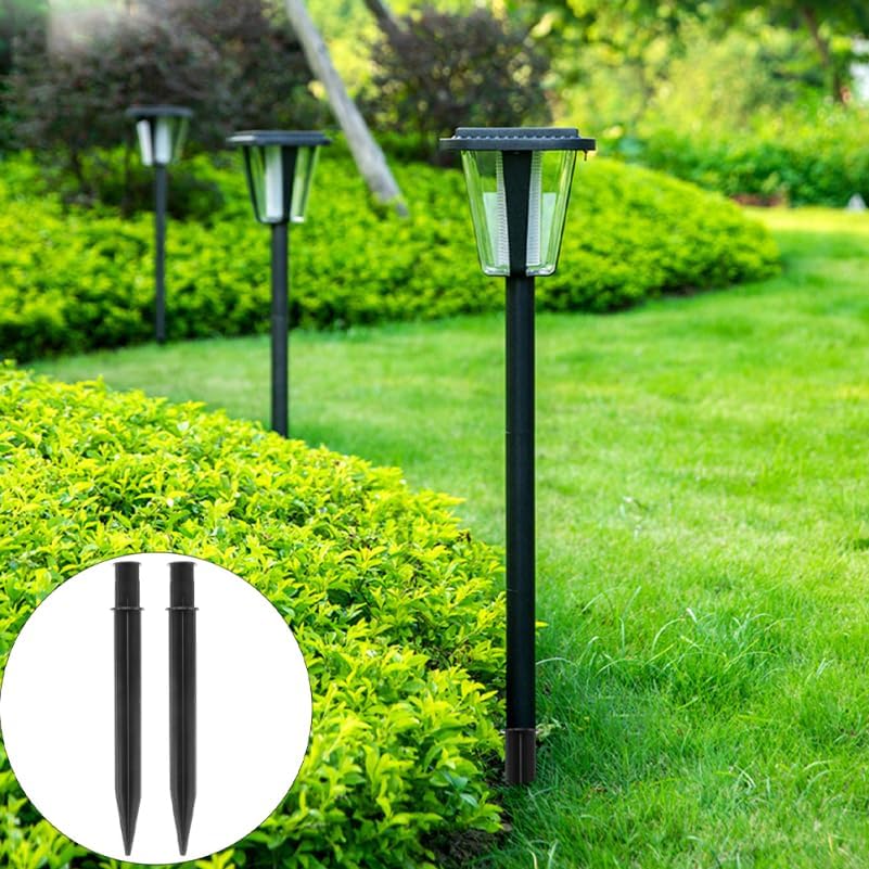 Uonlytech 8 Sets Pathway Extension Garden Solar Plastic Ground Outdoor Landscaping Spike Spikes Connectors Part for Lights Stakes Patio Tube Replacement Landscape Yard Light Torch with