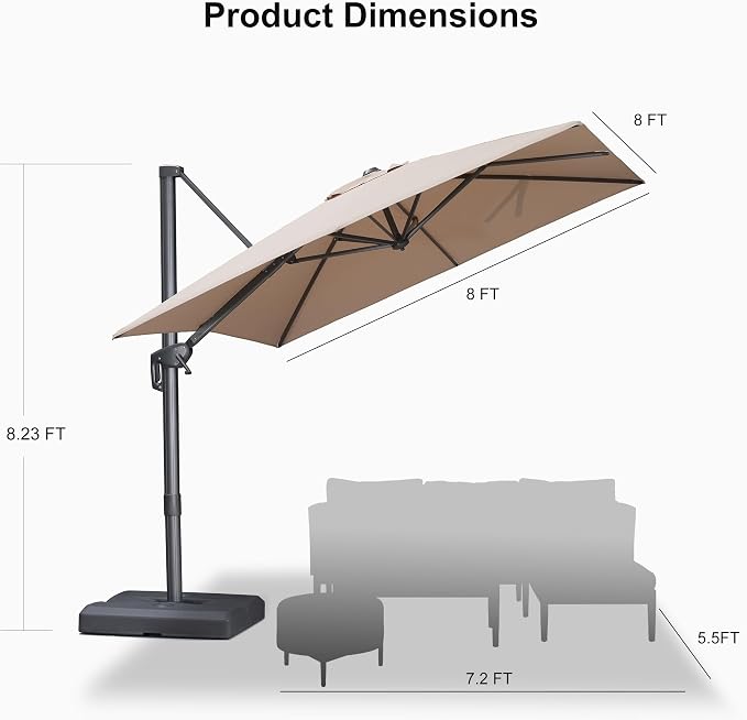 PURPLE LEAF 8 FT Outdoor Umbrella - Image 9