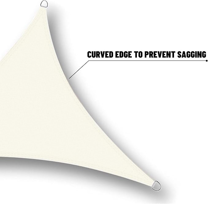 SUNNY GUARD Waterproof Sun Shade Sail 10'x14'x17.2' Cream Right Triangle UV - Image 5