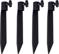 Outdoor Metal Stakes for Ground, Garden Stakes for Lights,Used for Replacement Metal Ground Spike in Live Flame Torches and Solar Lights-6.7 Inch (Black 4 Pack)