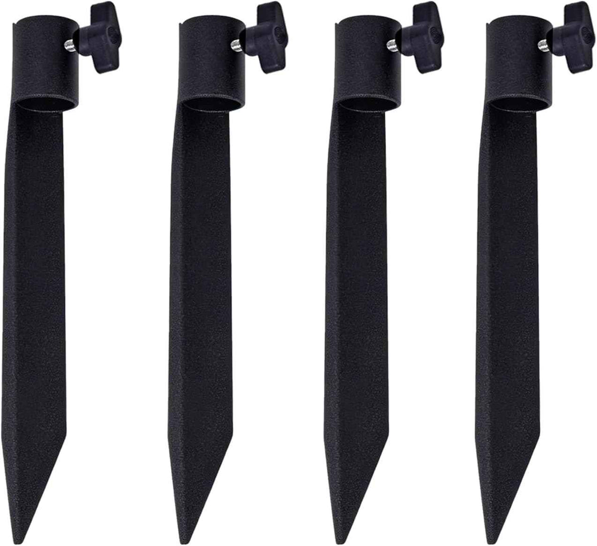 Outdoor Metal Stakes for Ground, Garden Stakes for Lights,Used for Replacement Metal Ground Spike in Live Flame Torches and Solar Lights-6.7 Inch (Black 4 Pack)