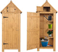Outvita Outdoor Storage Cabinet, 70in Wooden Vertical Garden Tools Shed by Outvita