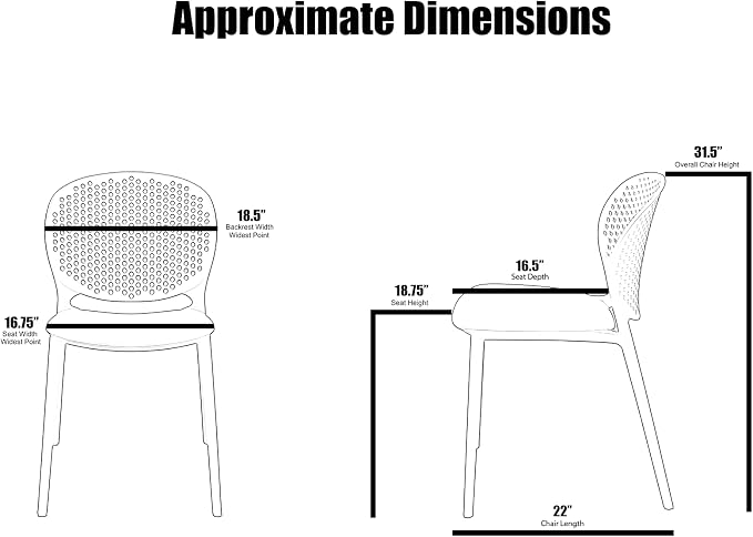 2xhome Set of 2 Patio Dining Chairs | Modern Stackable Outdoor Pool Side Chair - Image 3