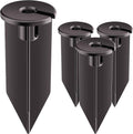 Landscape Lighting Stakes Replacement 1/2 NPT Thread Spike 4-Pack | ABS Female Thread, Fits for Kichler Light Stakes, 3" Large Head, 8" in-Ground Landscape Lighting Parts, Side Wire Way