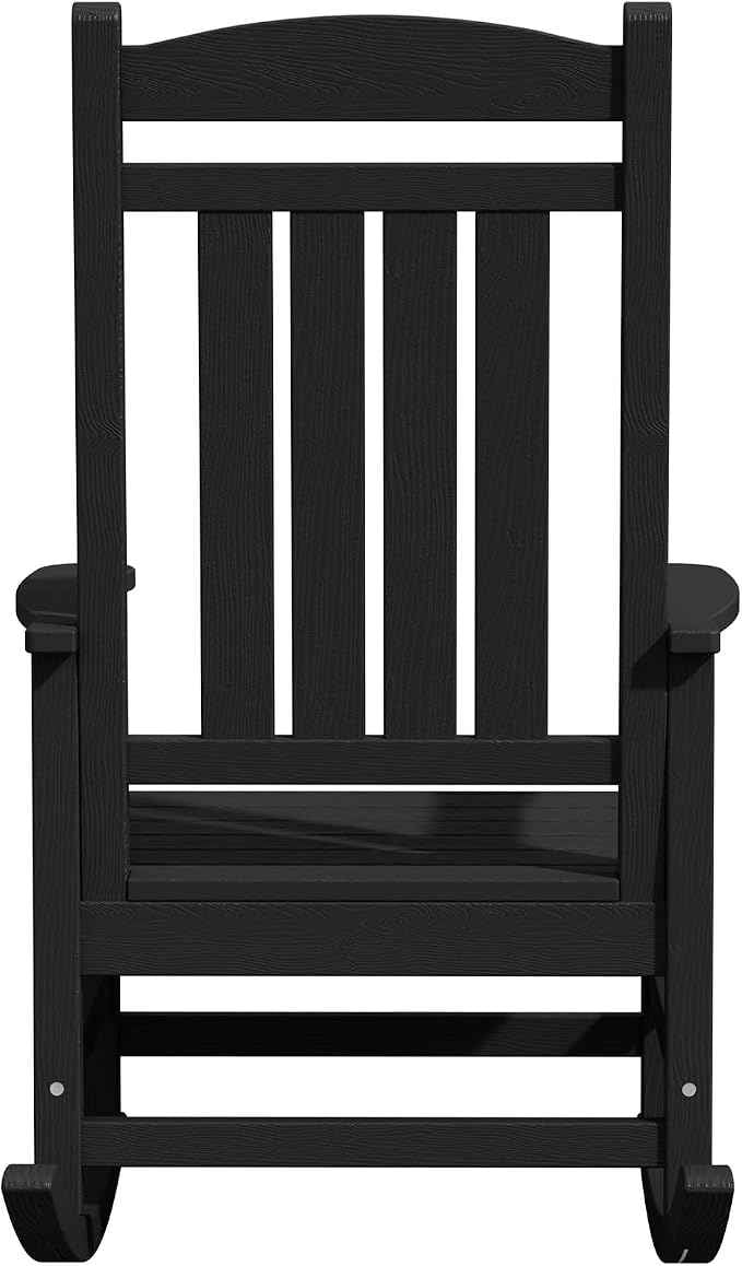KINGYES Outdoor Rocking Chairs, HDPE All-Weather Patio Rocking Chairs High Back
