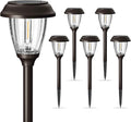 XMCOSY+ Solar Pathway Lights Outdoor, 6 Pack 2-Mode Solar Garden Lights | IP65 Waterproof Glass & Stainless Steel, 2 Lighting Modes (10/25 LM) Warm White for Yard, Walkway, Driveway, Patio & Path