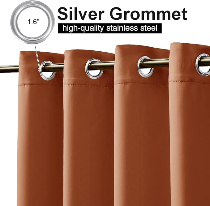 NICETOWN 2 Panels Weighted Blackout Outdoor Curtains - Image 4