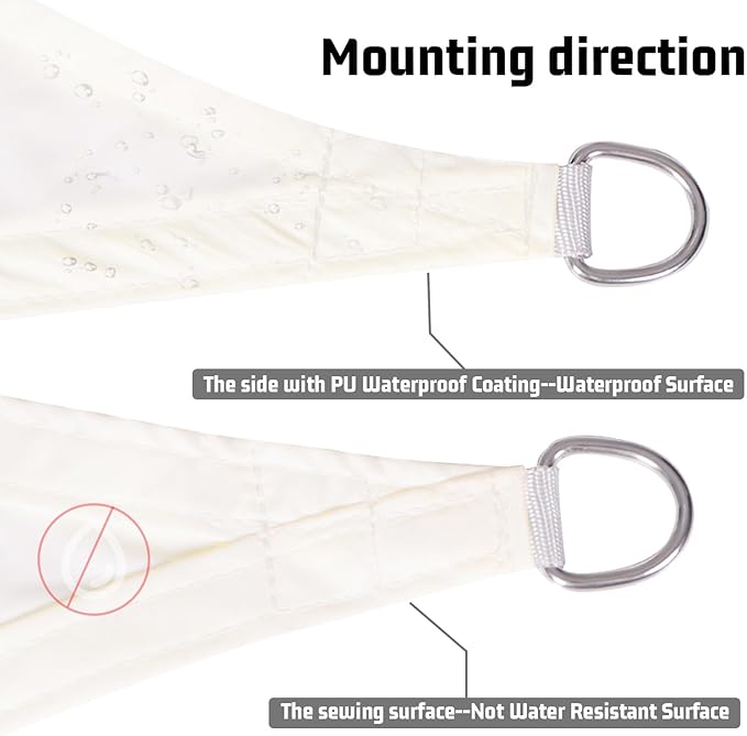 LOVE STORY Rectangle 10'x16' Waterproof Sun Shade Sail Canopy UV Block - Image 3
