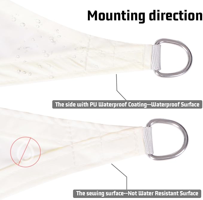 LOVE STORY Rectangle 7'x15' Waterproof Sun Shade Sail Canopy UV Block - Image 3