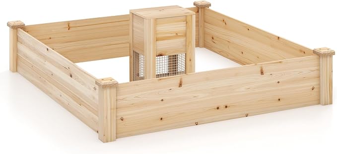 Giantex Raised Garden Bed, Elevated Square Planting Bed - Image 7