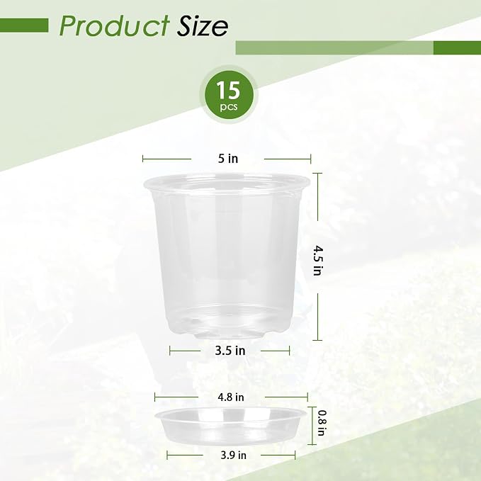 5 Inch Clear Nursery Pots for Plants - Image 2