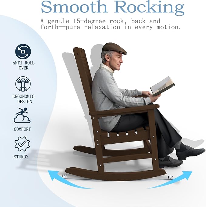 Oversized Rocking Chair Set of 8, Outdoor Rocking Chair - Image 10