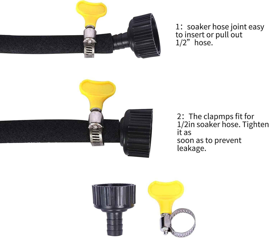 Garden Hose Accessories, Soaker Hose Coupler Accessory Quick Set Connector, Irrigation Fittings Kit for 1/2" Tubing,Adapter, Irrigation Water Hose Connector