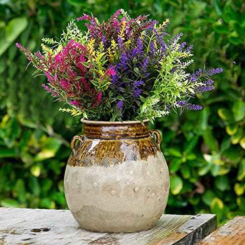 WILLBOND 12 Bundles Outdoor Artificial Flowers Lavender Flowers UV Resistant Plants Fake Bushes Faux Greenery Plants for Table Centerpiece Home Planter Garden Patio Front Porch Yard Decor(Mixed)