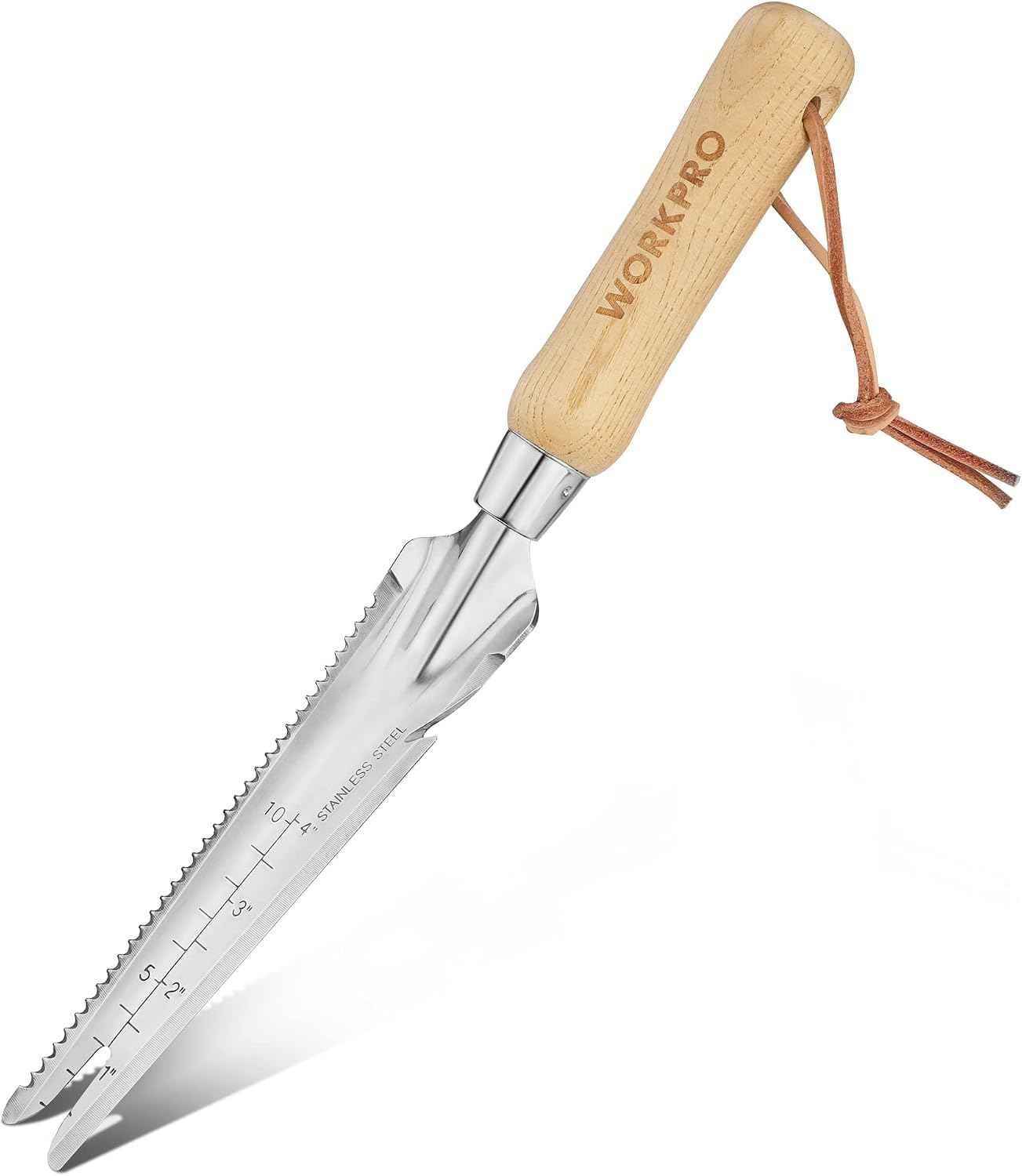 WORKPRO Hand Weeder Puller, 5-in-1 Garden Trowel with Wooden Handle | Gardening Weeding Tool for Easy Weeder Removal, Planting, Weeding, Flower & Vegetable Care in Garden Lawn Yard