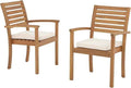OC Orange-Casual Stackable Patio Dining Chairs Set of 2, Outdoor Acacia Wooden