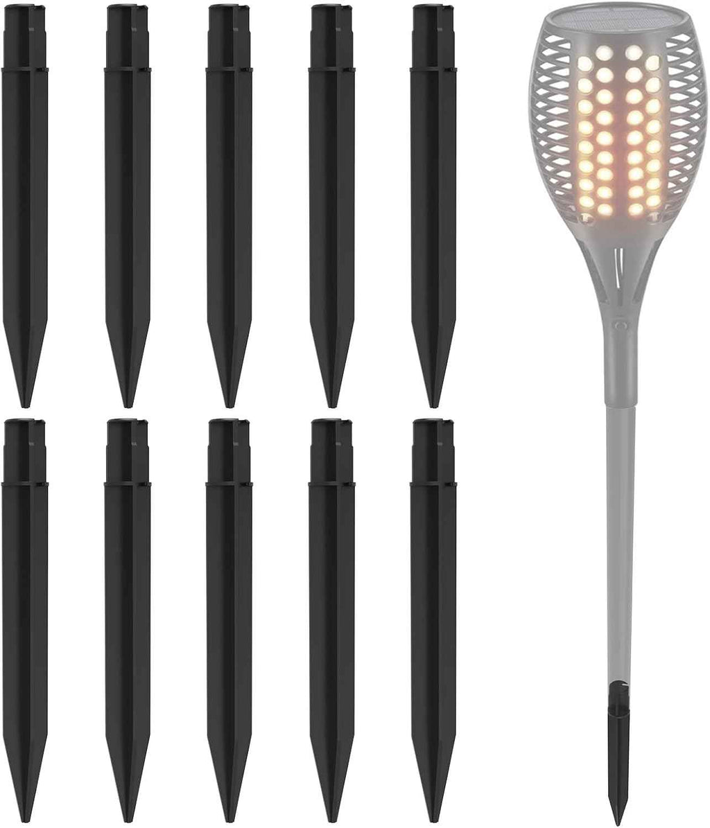 10Pcs 8.26 Inch Solar Light Spikes Fit Round Pole of 0.83" Inside Diameter | ABS Plastic Ground Spikes Replacement Stakes for Solar Pathway Lamp Torch Lights Garden Lights