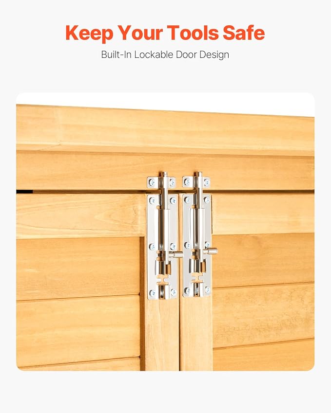 VEVOR Outdoor Storage Shed, Large Wooden Outside Storage Cabinet - Image 6