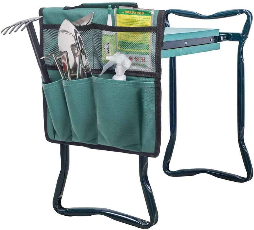Garden Kneeler Tool Bag - Portable Oxford Cloth with Multiple Pockets, Folding Mesh Gardening Tool Storage Pouch and Holder for Outdoor Gardening