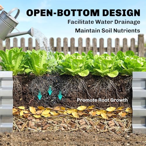 Outsunny 4' x 2' x 1' Galvanized Raised Garden Bed, Silver