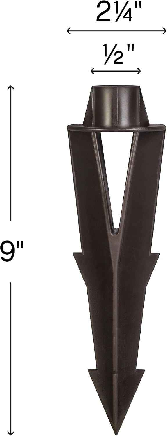 Hinkley 9-Inch Composite Ground Stake - 9” Ground Stakes Replacement for Outdoor Landscape Lighting - Corrosion Resistant, Bronze Finish, Plastic Landscape Light Stake for 12V Fixtures, 0014BZ | 2.75-Inch x 9-Inch, Ground Stakes, Outdoor Landscape Ligh...