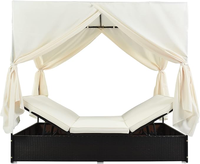 Wicker Metal Outdoor Patio Daybed - Image 7